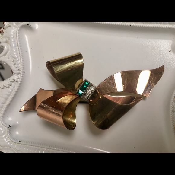 1940s Taylord Signed Ribbon Bow Brooch - Picture 5 of 7